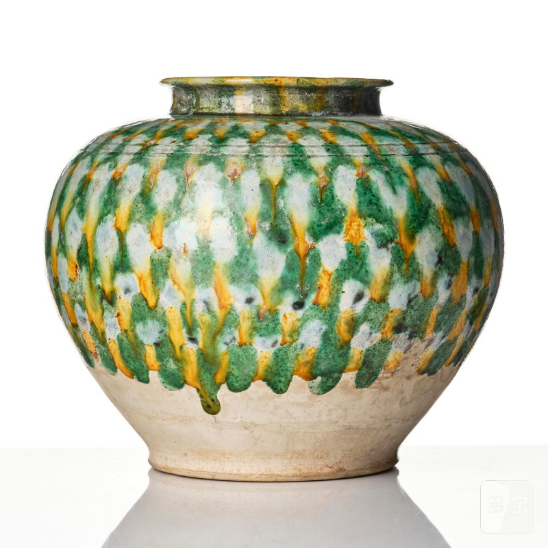 A sancai-glazed pottery jar, - 图3